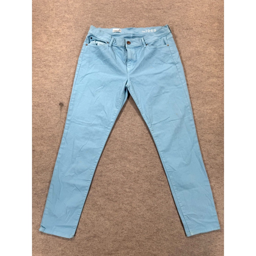 Gap 1969 Legging Jeans Womens 30 Aqua Skinny Leg Mid Rise Light Wash Casual